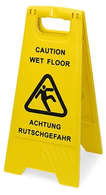 Produktbild von Nölle Profi Brush Warnschild "Rutschgefahr", 30x63 cm, gelb, beidseitig | 1 Stück