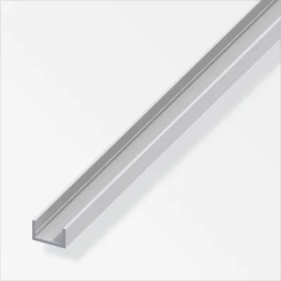 Produktbild von alfer U-Profil 1 m, 10 x 13.5 x 1.5 mm Aluminium eloxiert silber