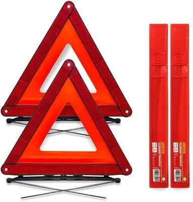 Produktbild von Famanu Warndreieck für das Auto, reflektierend und faltbar, mit Aufbewahrungsbox, Set von 2
