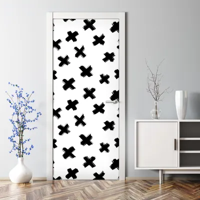 Produktbild von Dekorative Aufkleber selbstklebend Klebefolie Wandaufkleber Türposter X Pinselstriche 85 x 200 cm