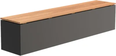 Produktbild von Adezz Sitzbank Sockel mit Sitz Aluminium RAL7021 Hartholz Gartenbank Sitzfläche