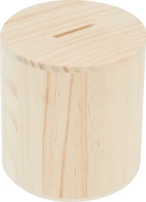 Produktbild von Rico Design Holz Spardose 10 cm Durchmesser 10 cm Höhe Sparschwein Sparbox
