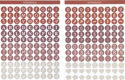 Produktbild von Oblique Unique 216 Buchstaben Zahlen Aufkleber Zeichen Symbole Sticker + Herzen Blumen für Einschulung uvm. - rot
