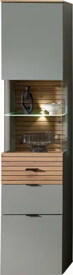 Produktbild von Standvitrine >Ina< in Grün, Holzwerkstoff - 45x200x36cm (BxHxT)
