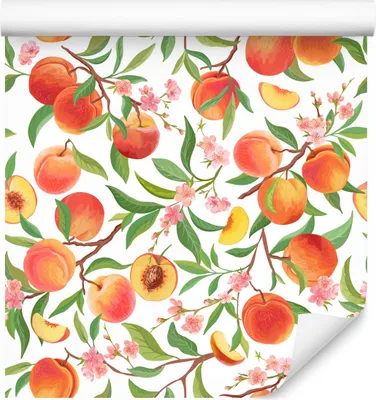 Produktbild von 10m VLIES TAPETE Rolle Fruechte Pfirsiche Blaetter Blumen Kueche 6348