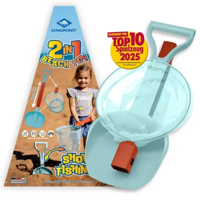 Produktbild von Beach Toy Set Innovatives Strandspielzeug mit Schaufel und Kescher doppelter Spielspaß und viele Spielmöglichkeiten für Kinder STK