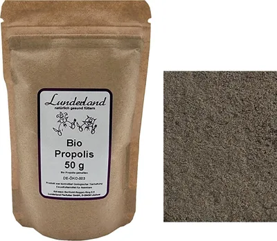 Produktbild von Lunderland Propolis BIO Pulver 50g Ergänzungsfuttermittel für Hunde und Katzen