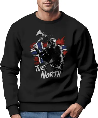 Produktbild von Sweatshirt HerrenThe North Wikinger Berserker Norwegen Valhalla Odin Ragnar Rundhals-Pullover Neverless® schwarz XXL