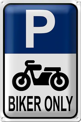 Produktbild von Blechschild Parken 18x12cm Biker only Motorrad