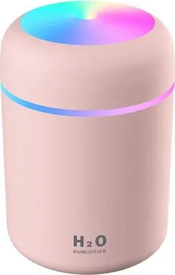 Produktbild von 300ml LED Luftbefeuchter USB Aroma Diffusor Purifier Auto Luftreiniger mit Bunte LED Lichter, Rosa