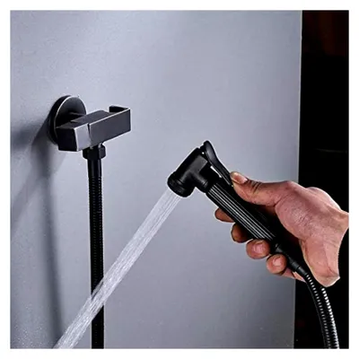 Produktbild von Küchenarmaturen BlackFaucet Wandmontierter Kaltwasserhahn Einhandgriff MessingSprühkopf Einlochventil 150 cm Brauseschlauch