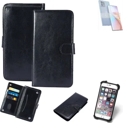 Produktbild von K-S-Trade 360° Hülle kompatibel mit Motorola Edge 40 Pro schwarz Kunstleder Case BookCase WalletCase Kunstlederederhülle Handyhülle, Rundumschutz