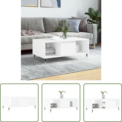 Produktbild von The Living Store Couchtisch Weiß 90x50x36,5 cm Holzwerkstoff