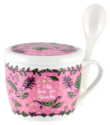 Zdjęcie produktu dla Elzusha - Zestaw porcelanowych misek do zupy z pokrywkami i łyżkami