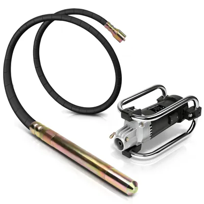 Produktbild von 3200W Elektrisch Betonrüttler mit Schwingkopf, 4m Flexwelle, Stoßfest Rahmen, 6800rpm, Isoliertes Alu-Gehäuse Betonverdichter Rüttelstange Handrüttler