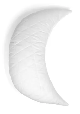 Produktbild von Kissen in Mondform - Bio-Hirsekissen Halbmond ca. 50cm mit Bio-Hirseschalen - Steppware weiß, direkt befüllt