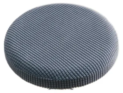 Immagine prodotto di Coprisedie rotondi, color grigio scuro, elasticizzati, confezione da 2 pezzi, adatti a sedie con un diametro di 30-40 cm, lavabili