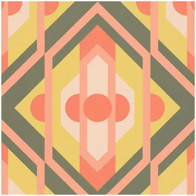 Produktbild von Profhome 395313-GU Retro Tapete Geometrisch grün orange gelb grün-beige 4,5 m2