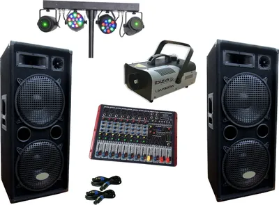 Produktbild von PA Party Lautsprecher 8 Kanal Powermixer Lichtset Nebelmaschine 3400 Watt