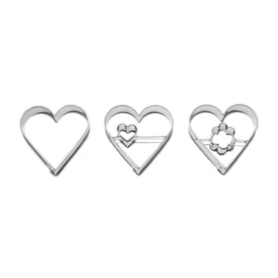 Image de set de bonbons à découper CŒUR 3pcs.