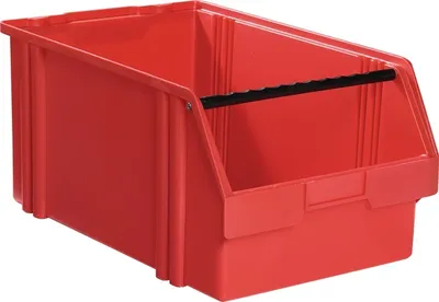 Produktbild von LA KA PE Sichtlagerkasten Größe 1A rot Länge 500 / 450 x Breite 300 x Höhe 230mm aus Polystyrol stapelbar - LK1A
