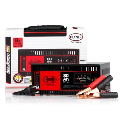 Obrázok produktu pre HEYNER® Nabíjačka batérií 12V 8A I Prémiová nabíjačka pre AGM a olovené batérie s indikátorom nabíjania, funkciou rýchleho nabíjania a poistkou I Nabíjačka autobatérií