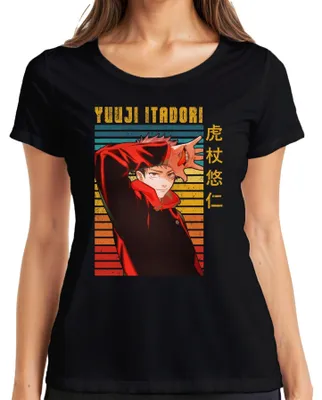 Immagine prodotto di Yuji Itadori Jujutsu Kaisen Anime Manga Fan Gift Retro Ladies T-Shirt, Nero, M