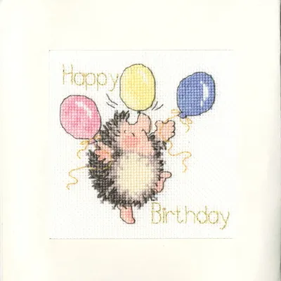 Produktbild von Bothy Threads Grußkarte Kreuzstich-Set "Geburtstagsballons", 10x10cm, XGC23, Zählmuster