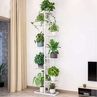 Produktbild von Famanu Pflanzenstand 8 Ebenen - Metall - 141 cm - Dunkelgrau