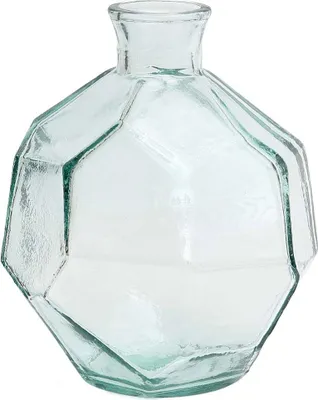 Image de Bazar Bizar Vase en verre recyclé de couleur bleue 16 x 16 x 18 cm