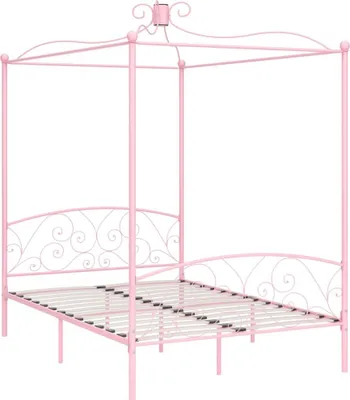 Produktbild von vidaXL Himmelbett-Gestell Rosa Metall 120 x 200 cm