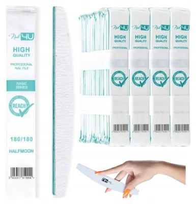 Produktbild von Set Einweg-Nagelfeilen Nail4U 180/180 Boot-Form 100 Stück