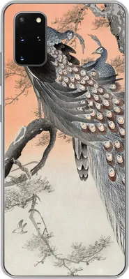 Produktbild von MuchoWow® Handyhülle Schutzhülle Hülle für Telefoonhoesje Samsung Galaxy S20 Plus Pfauenfedern - Pfau - Vintage Silikon Softcase Handy Hülle - Hartschale
