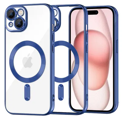 Image de Coque Luxury Crystal MagSafe pour iPhone 15 - Bleu KP38094