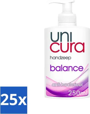 Productafbeelding van Unicura - Vloeibare handzeep - Antibacterieel - Balance - 250 ml - Voordeelverpakking - 25 stuks