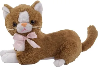 Zdjęcie produktu dla Brązowy Kot Flico z kokardą pluszowa maskotka 34 cm