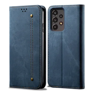 Produktbild von Hülle für Samsung Galaxy A24 4G Leder Brieftasche Flip Bookstyle Schutzhülle mit Standfunktion Blau