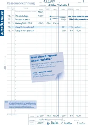 Produktbild von Formularbuch Kassenabrechnung A4 VE=5x2x50 Blatt mit Ausfüllhilfe