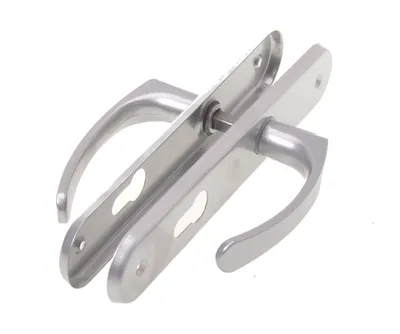 Produktbild von Aqbau® Türdrückerset Langschild Silber | Türdrücker | Türklinke | Türgriffe | Türbeschlag VL (PZ Profilzylinder)