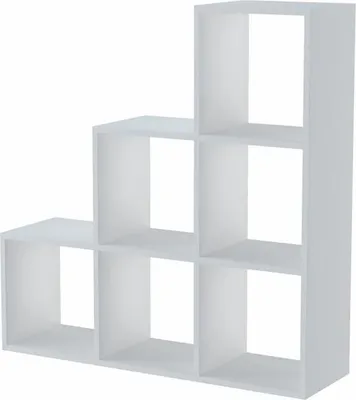 Obrázek produktu pro Topeshop STEP BIEL 3X3, Bílá, 6 police/polic, Dřevotřískové desky, Dřevotřískové desky, ABS (akrylonitril-butadien-styren), 1150 mm