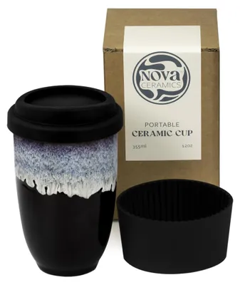 Obrázok produktu pre Keramický cestovný hrnček s vekom, objem 350 ml