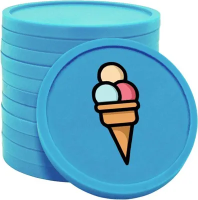 Image de Jetons pour buvette bleu CombiCraft  Ø29 mm glace - 100 pièces