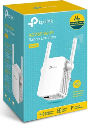 Produktbild von TP-Link RE205 V3, Netzwerk-Repeater, 423 Mbit/s, 10,100 Mbit/s, Extern, 10/100Base-T(X), IEEE 802.11a, IEEE 802.11ac, IEEE 802.11b, IEEE 802.11g, IEEE 802.11n