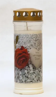 Produktbild von Motiv Wochenbrenner Steine mit Rose mit Golddeckel, Brenndauer bis zu 7 Tage