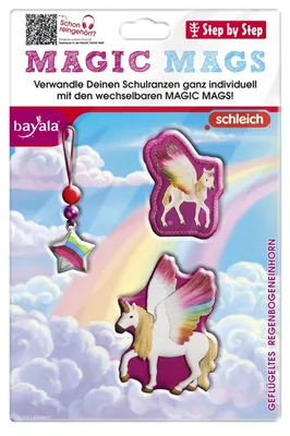 Immagine prodotto di Step by Step accessori per lo zaino Magic Mags Set (3 -pezzi) - Schleich® bayala® Geflügeltes Regenbogeneinhorn mirtillo