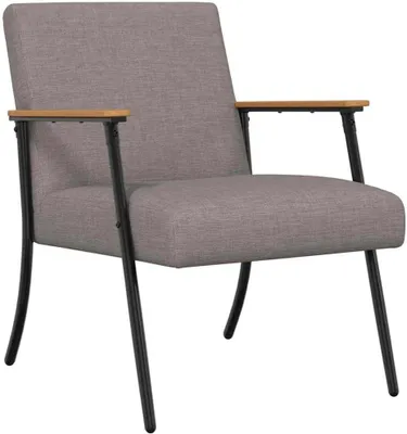 Produktbild von Taupe Samt Sessel Modernes Design 59x75x78 cm mit Stahlrahmen Ergonomisch Bequem für Wohnzimmer Schlafzimmer und Leseecke