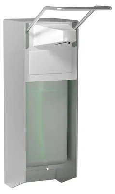 Immagine prodotto di Distributore di sapone a parete, modello a leva, in alluminio bianco, capacità 500 ml
