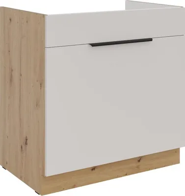 Obrázek produktu pro Dolní skříňka na dřez NICOLLA - šířka 80 cm, kašmír / dub artisan