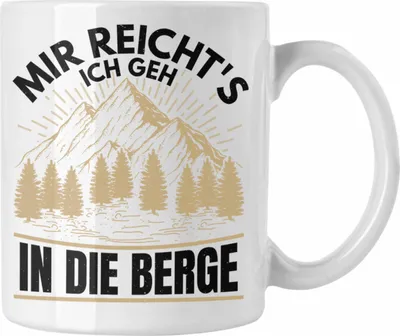 Produktbild von Trendation - Wandern Tasse Geschenk Mir Reichts Ich Geh In Die Berge Geschenk Wanderer Geschenkidee (Weiß)