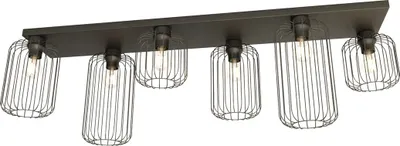 Zdjęcie produktu dla Lampa sufitowa loftowa druciana czarma BARN 6xE27 15W Emibig